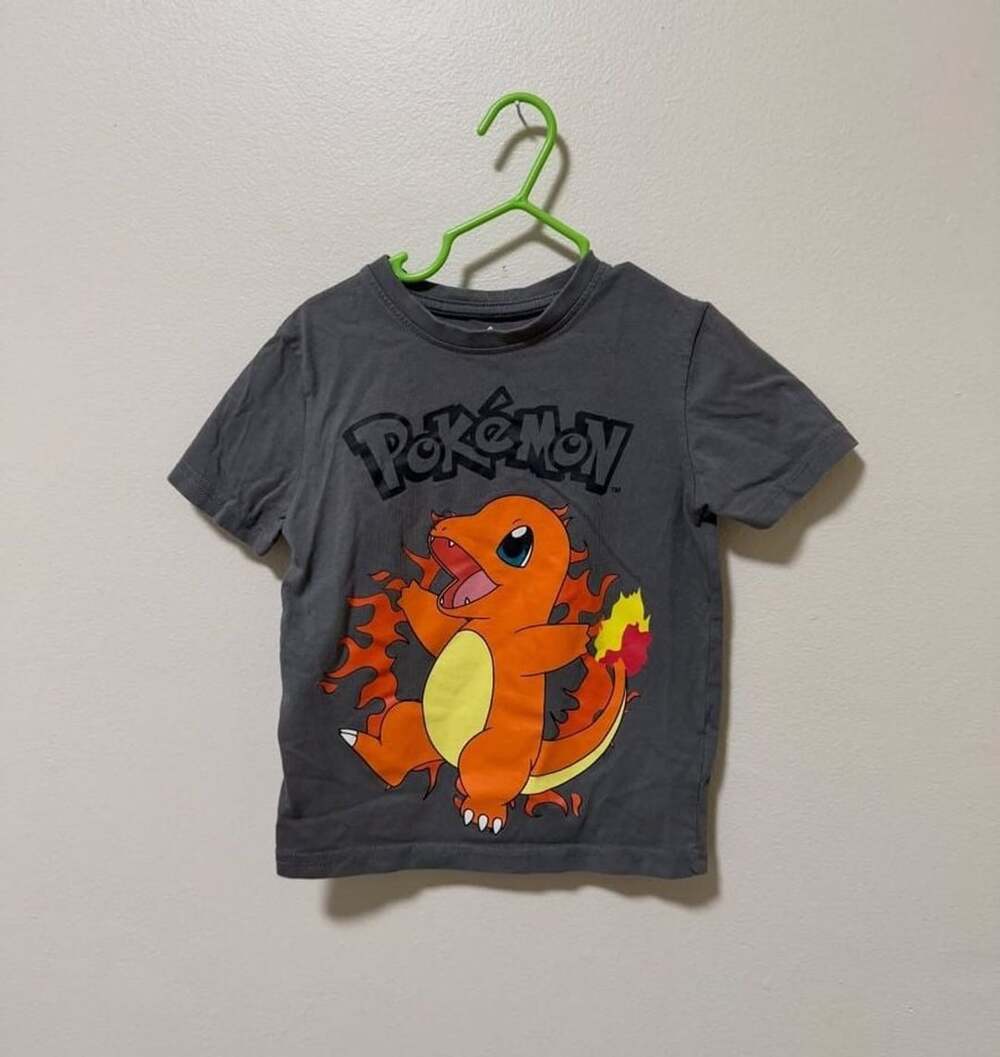 Primark Pokemon Charmander Kids Grey Graphic T-Shirt Size 3-4 Years